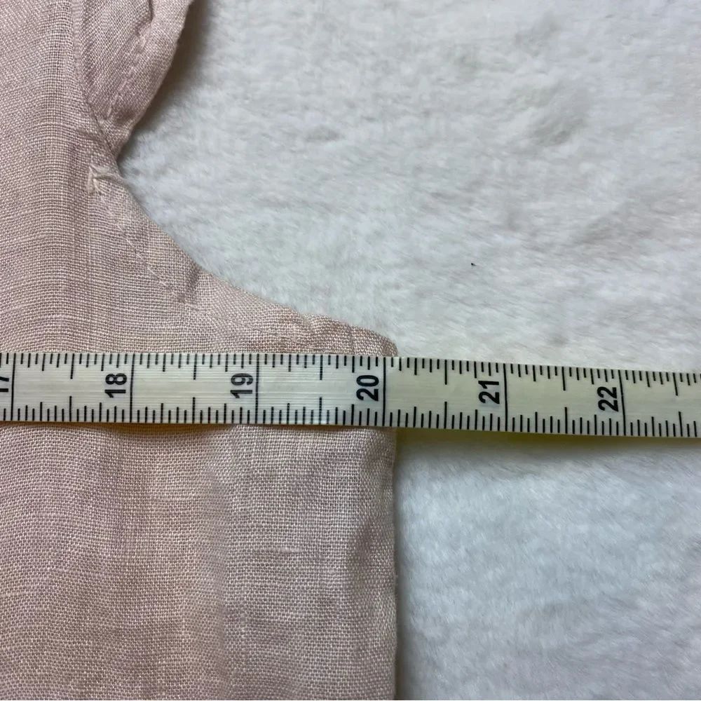 Terzo Millenio Made In Italy Blush Pink Linen Top Size Medium - Picture 8 of 10